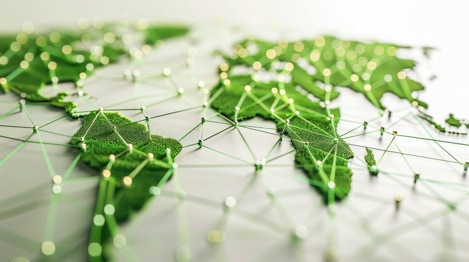 global-map-with-interconnected-green-nodes-displaying-corporate-sustainability-initiatives-worldwide-corporate-carbon-reduction